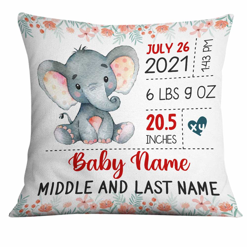 Personalized Baby Elephant Mom Grandma Grandson Granddaughter  Son Daughterdaughter Pillow Nb91 24O34