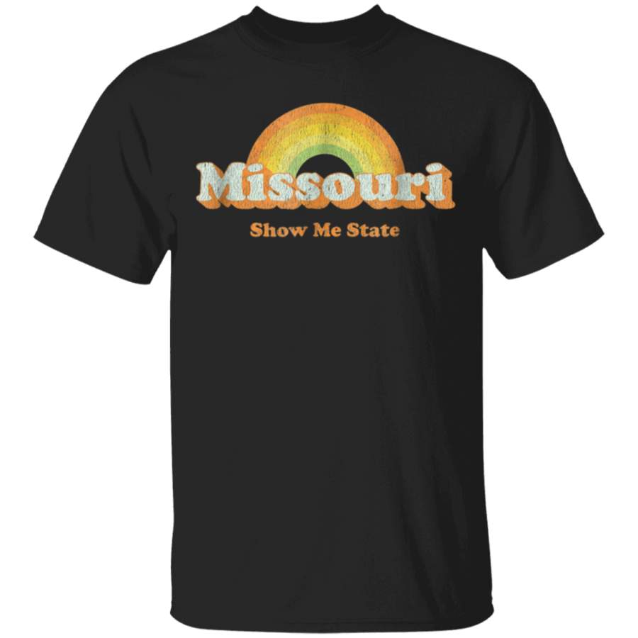 Retro Missouri T Shirt Vintage 70s Rainbow Tee Design Kansas City Football T-Shirt