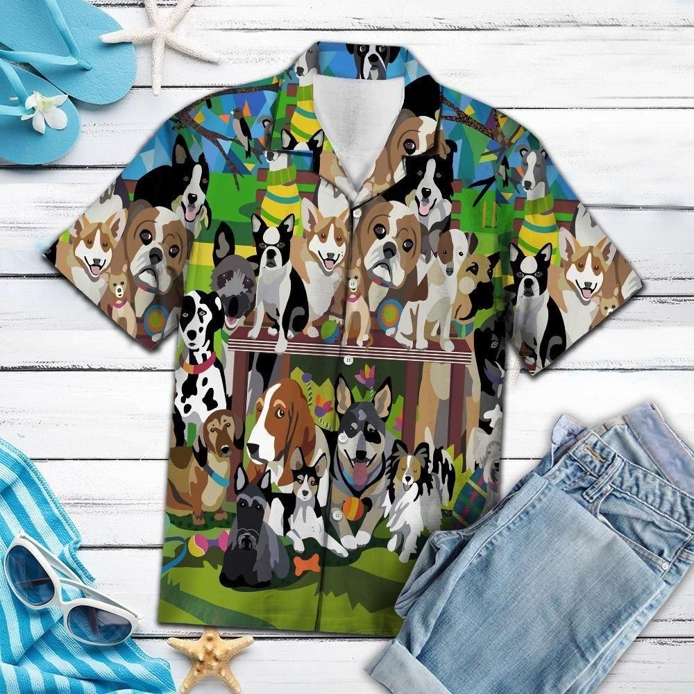 The World Of Dogs Aloha Hawaiian Shirt Colorful Short Sleeve Summer Beach Casual Shirt For Men And Women