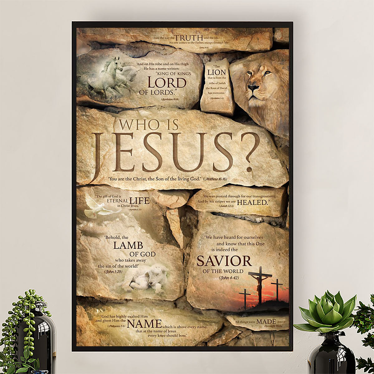 Jesus Poster Who Is Jesus | Christian God Wall Art Home Decor