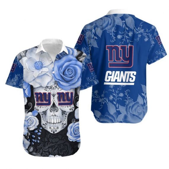 Gift For Husband Gift For Dad New York Giants Skull2 Hawaiian Shirt Mh84