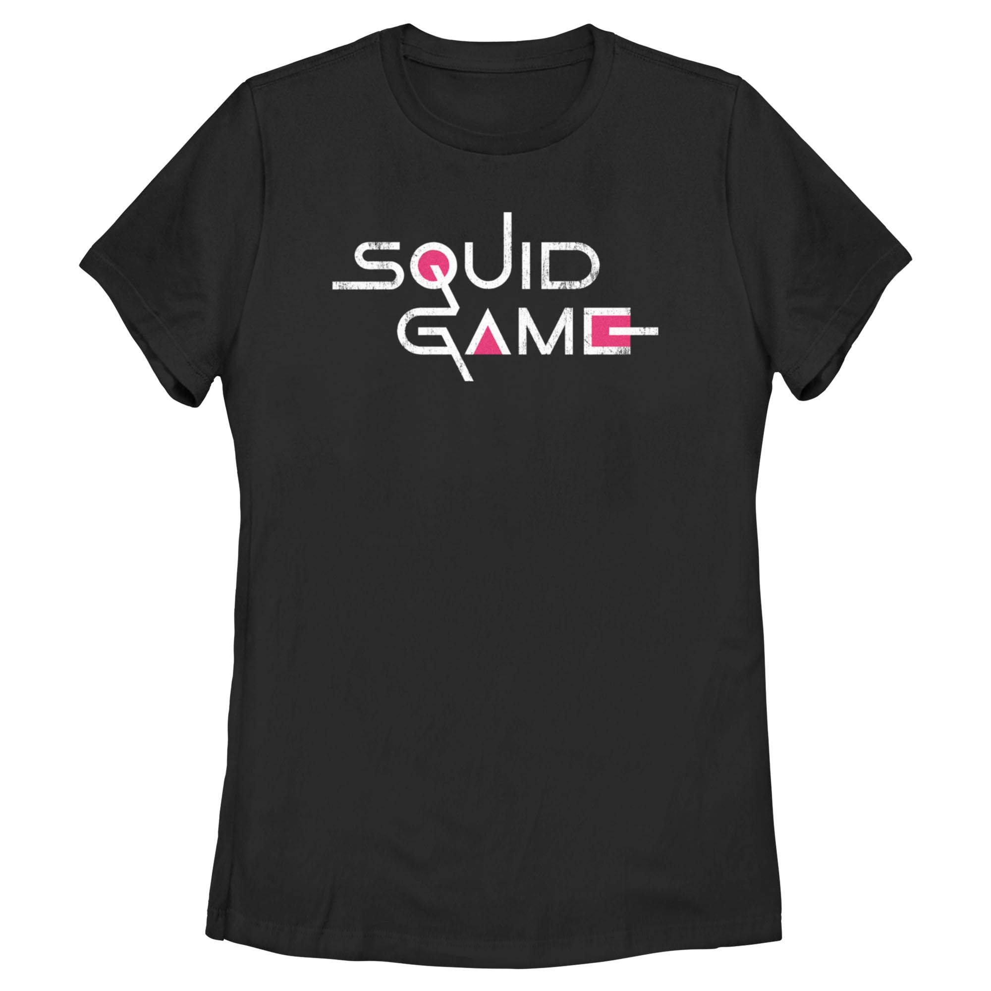 Squid Game Women’S Distressed Logo Black  T-Shirt