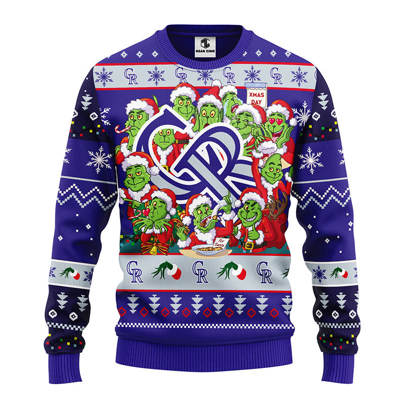 Colorado Rockies 12 Grinch Xmas Day Christmas Ugly Sweater