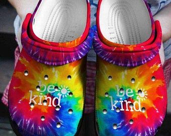 Be Kind Tie Dye Cool Crocs Crocband Clog Clog Comfortable For Mens And Womens Classic Clog Water Shoes Comfortable