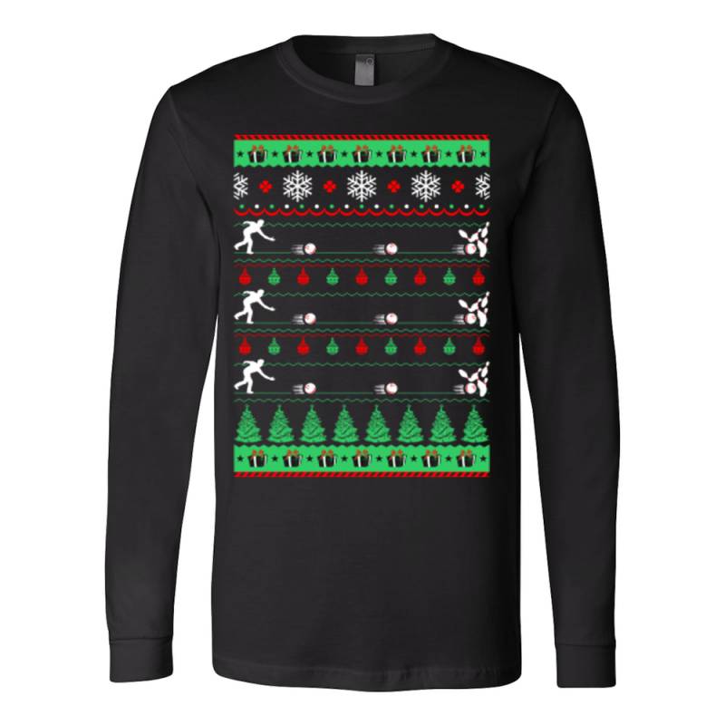 Bowlers bowling christmas ugly sweater