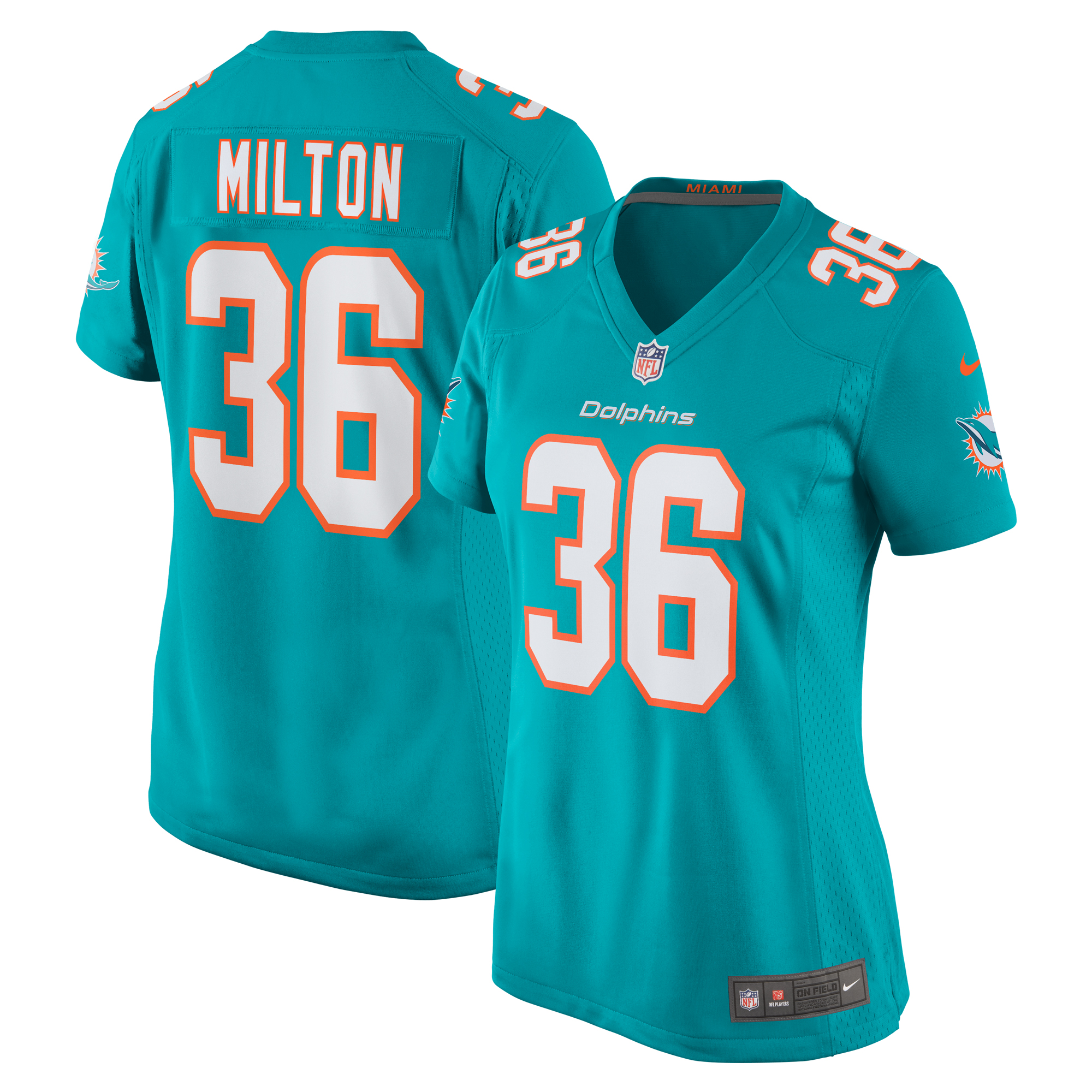 Mark Milton Miami Dolphins Women's Game Jersey – Aqua