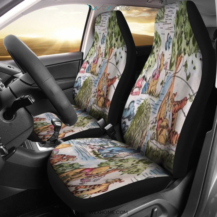 Winnie The Pooh Car Seat Covers Disney Cartoon Fan Gift Best Car Gift 2021