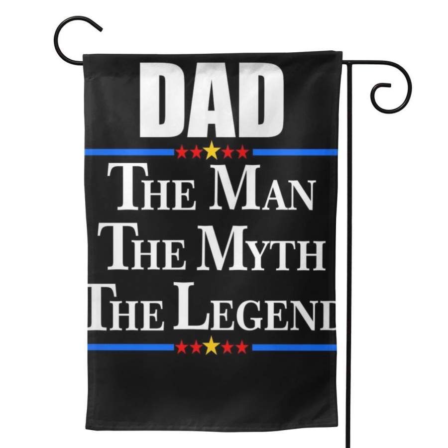 2 Pcs Garden Flag Dad The Man The Myth The Legend Stars Poster 12.5″x18″ -Mothers Day, Birthday Gifts for Mom, Dad, Wife, Husband, Daughters, Grandma, Friends