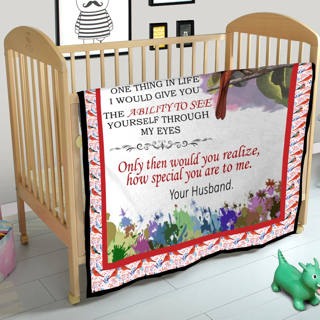 To My Wife Husband And Wife Red Cardinal Bird Fleece Blanket bf1848