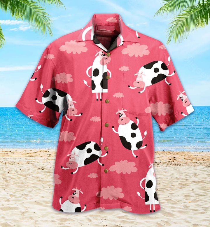 Funny Cow Cloudy Pink Hawaii Shirt Ha93714