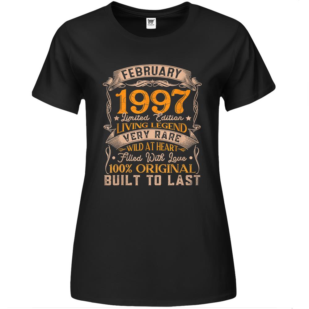 25 Year Old 25Th Birthday Gifts Vintage February 1997 Premium Womens T Shirts