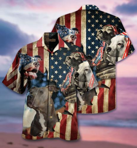 Pitbull Flag Hawaiian Shirt – For Men And Women