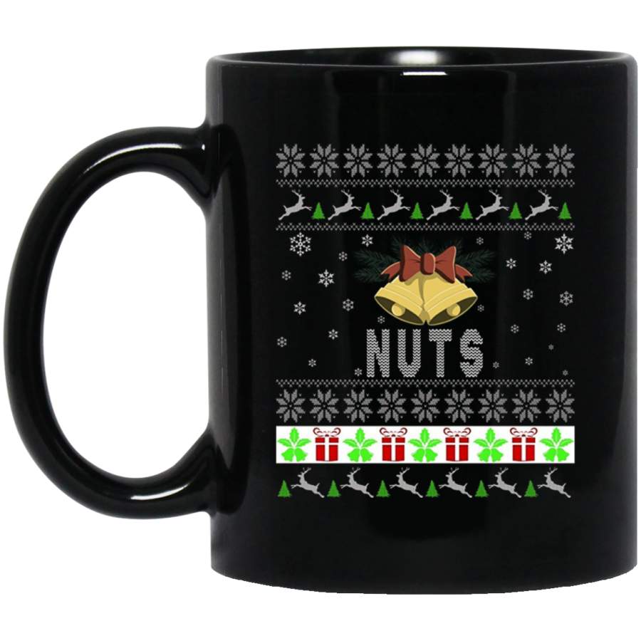 Ugly Christmas Sweater Chestnuts Couples Xmas Nuts 11 oz 15 oz Black Mug