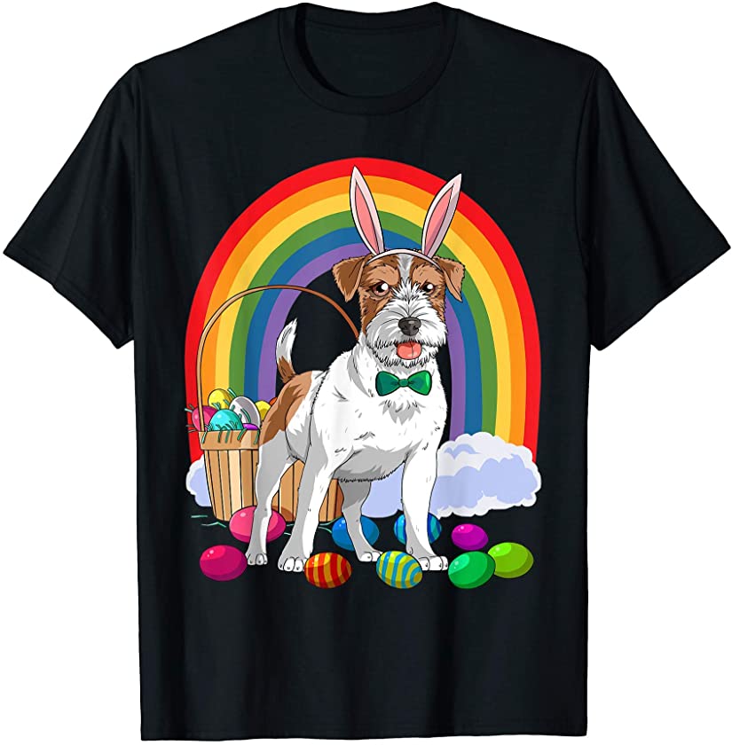 Parson Russell Terrier Easter Eggs Bunny Dog T-Shirt