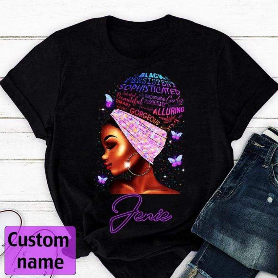 Butterfly Black Girl Brave Purple Custom Name Shirt #DH