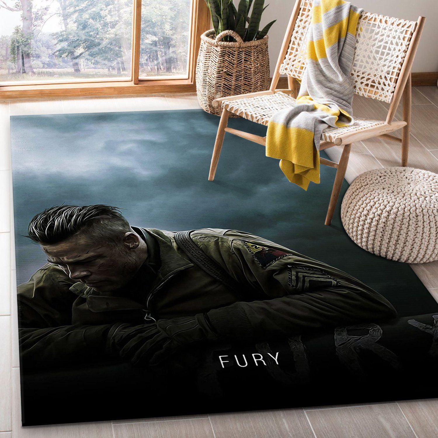 Fury 2014 Rug Art Painting Movie Rugs Home US Decor