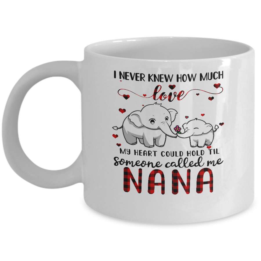 Someone Called Me Nana Elephant Red Plaid Mother’s Day Mug