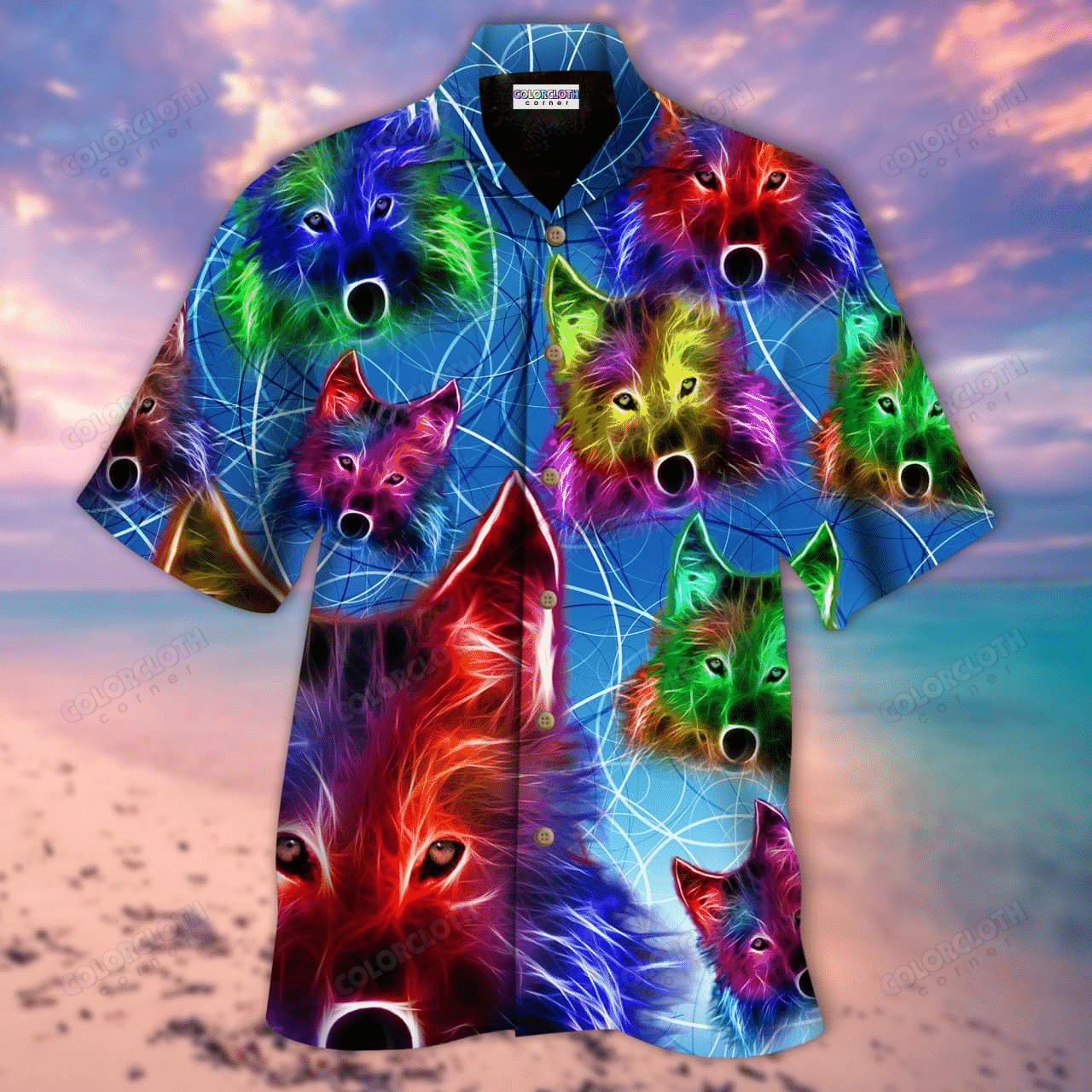 Neon Wolf Hawaii Shirt Ha23805