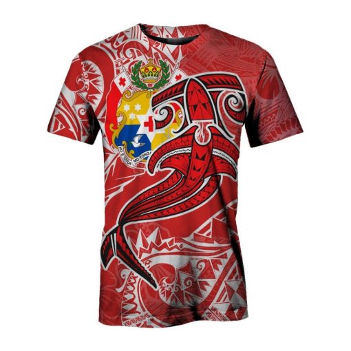 Tonga Red Shark Polynesian Tattoo Red Color All Over Print