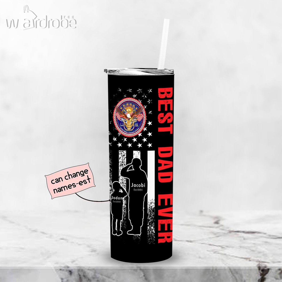 Personalized Father’s Day Gift Custom Tumbler Dad And Son Never Forget A Disabled Veteran 1 – Custom Travel Mug