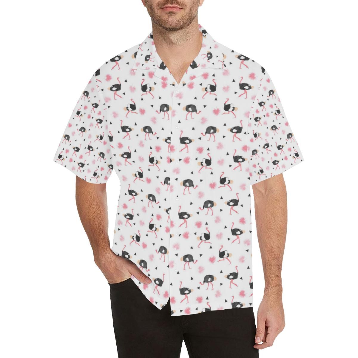 Ostrich Pattern Print Design 03 All Over Hawaii Shirt Ha95817