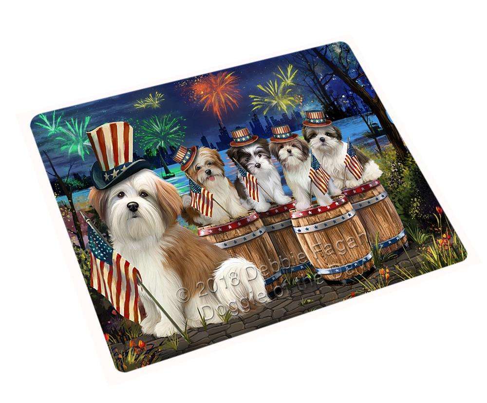 4Th Of July Independence Day Fireworks Malti Tzus At The Lake Blanket Blnkt75468