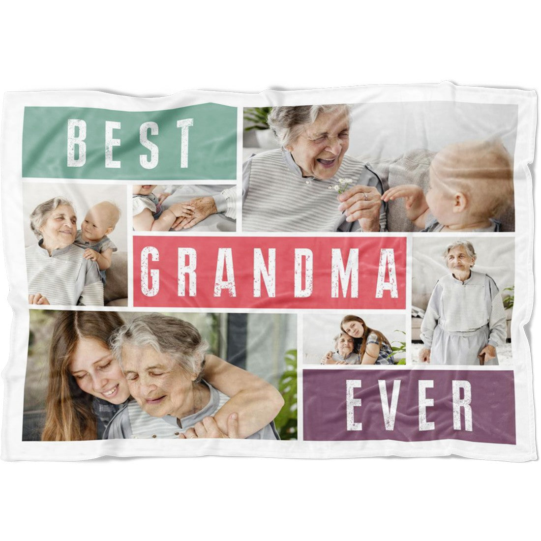 Personalized Best Grandpa Grandma Ever Custom Photo Blanket