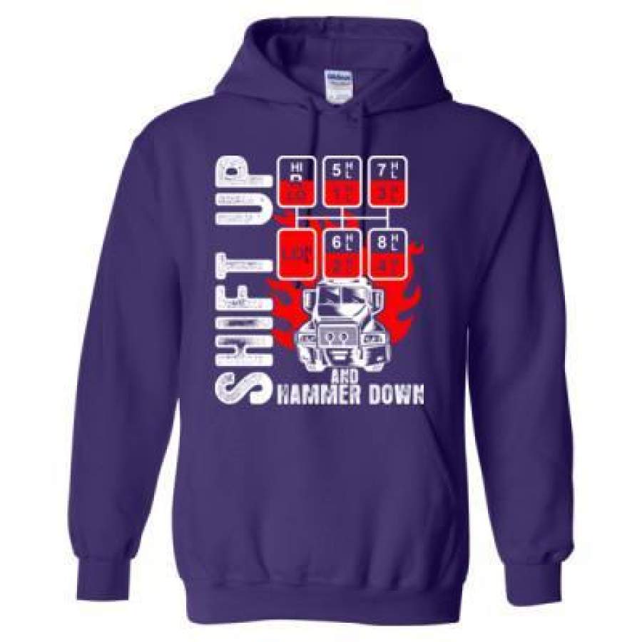 AGR Shift Up And Hammer Down Truck Driver – Heavy Blend™ Hooded Sweatshirt