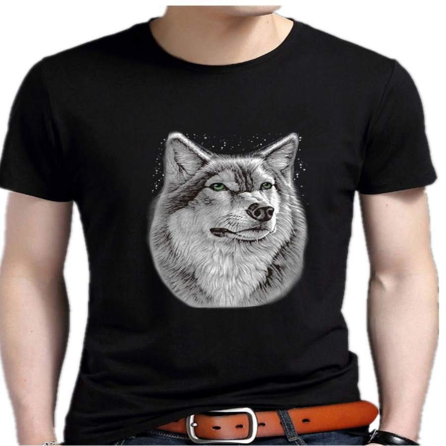 Summer Fashion New Art Wolf Aesthetics Printed Cotton Casual Men’S Short-Sleeved T-Shirt