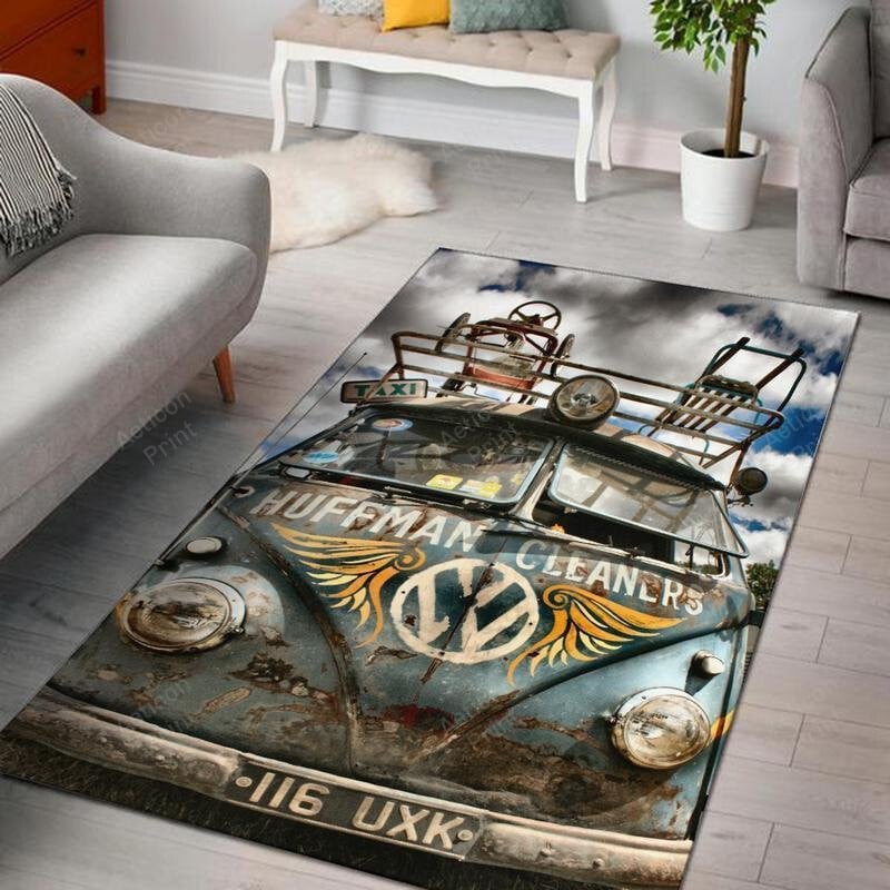 Campervan Area Rug Carpet Vintage Home Decor Gift Idea Volkswagen Camper Van