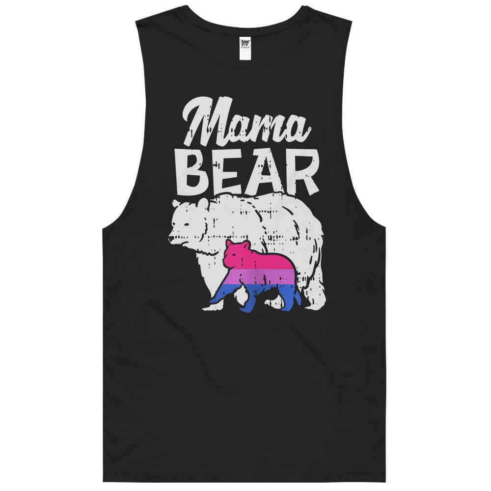 Womens Bisexual Pride Mama Bear Bi Flag Lgbtq Mom Ally Women Gift T-Shirt Tank Top