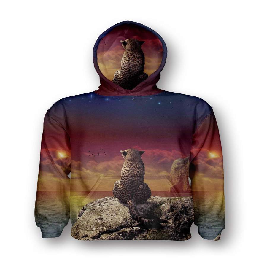 Thinking Leopard Pullover Hoodie