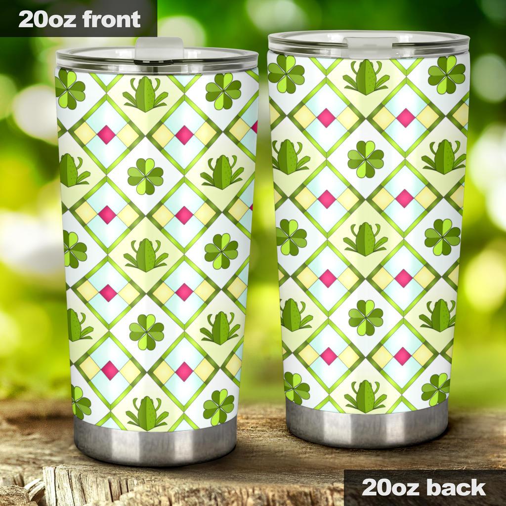 Frog Clover leaves Pattern Tumbler