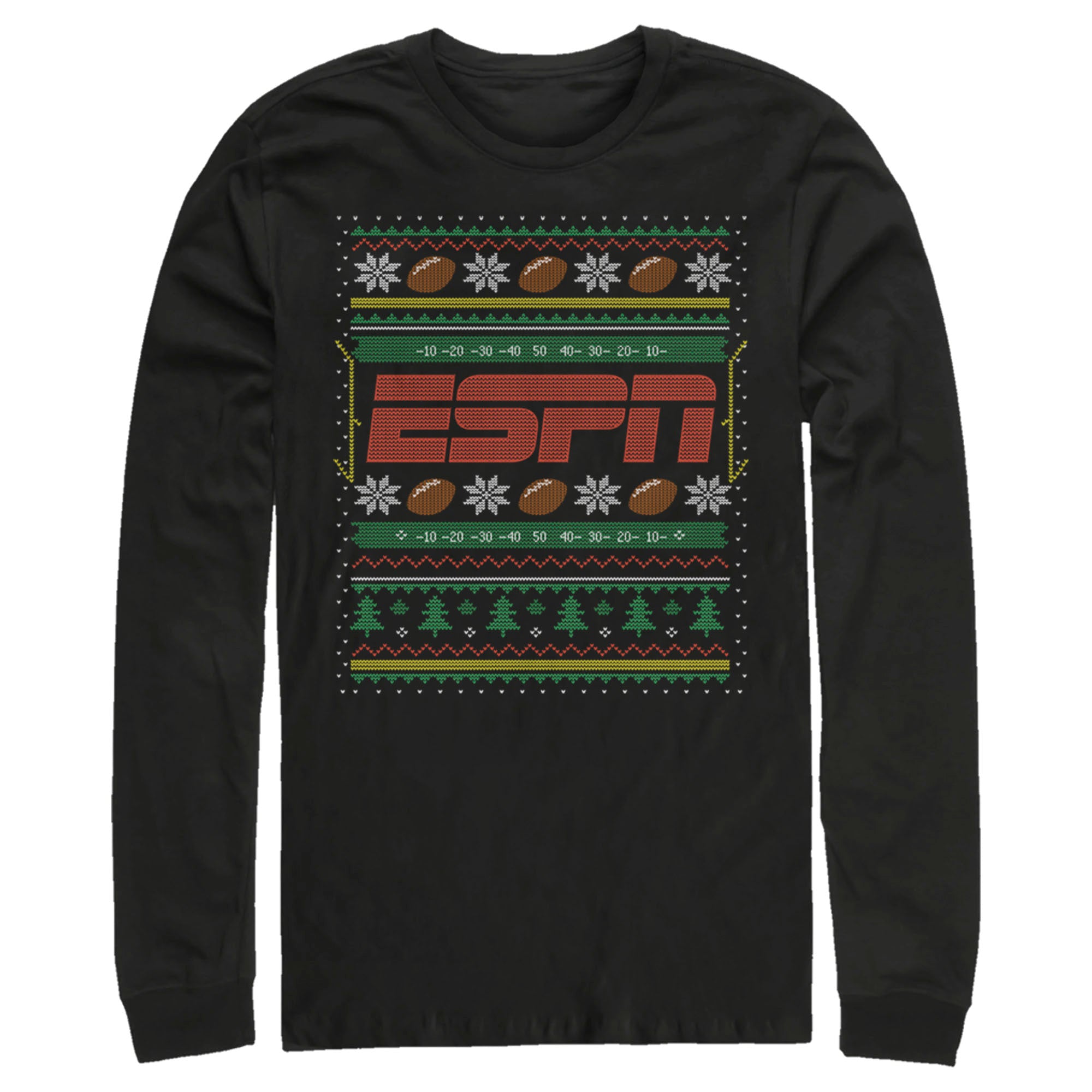 Men’S Espn Football Christmas Sweater Long Sleeve Shirt