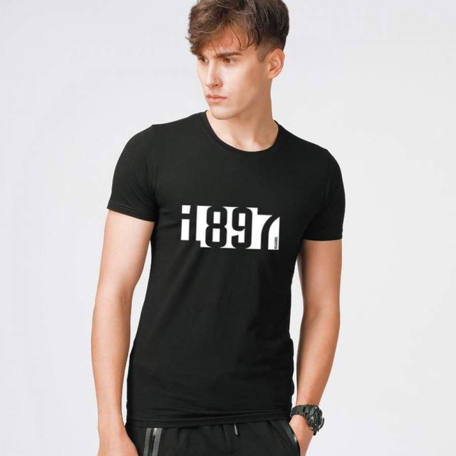 Men T shirt Summer Top Letter Printed Slim Fit Short Sleeve T Shirts Cotton Casual Men Clothes