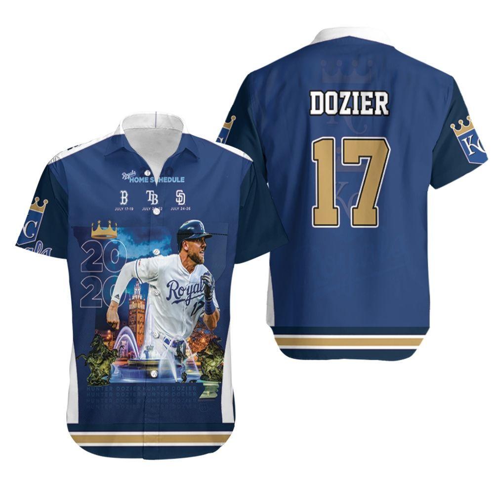 Beach Shirt 17 Hunter Dozier Kansas City Royals 2021 Hawaiian Shirt