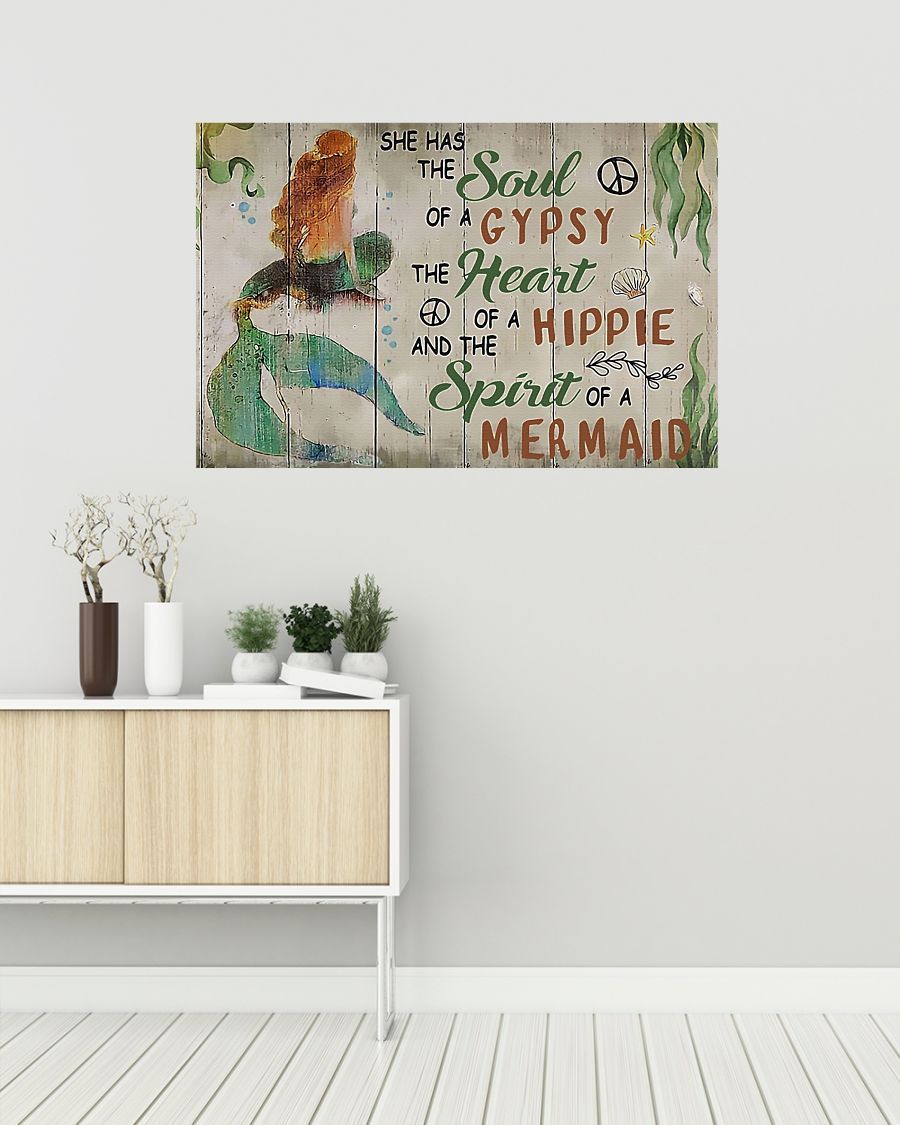 Mermaid The Spirit Horizontal Canvas And Poster | Wall Decor Visual Art