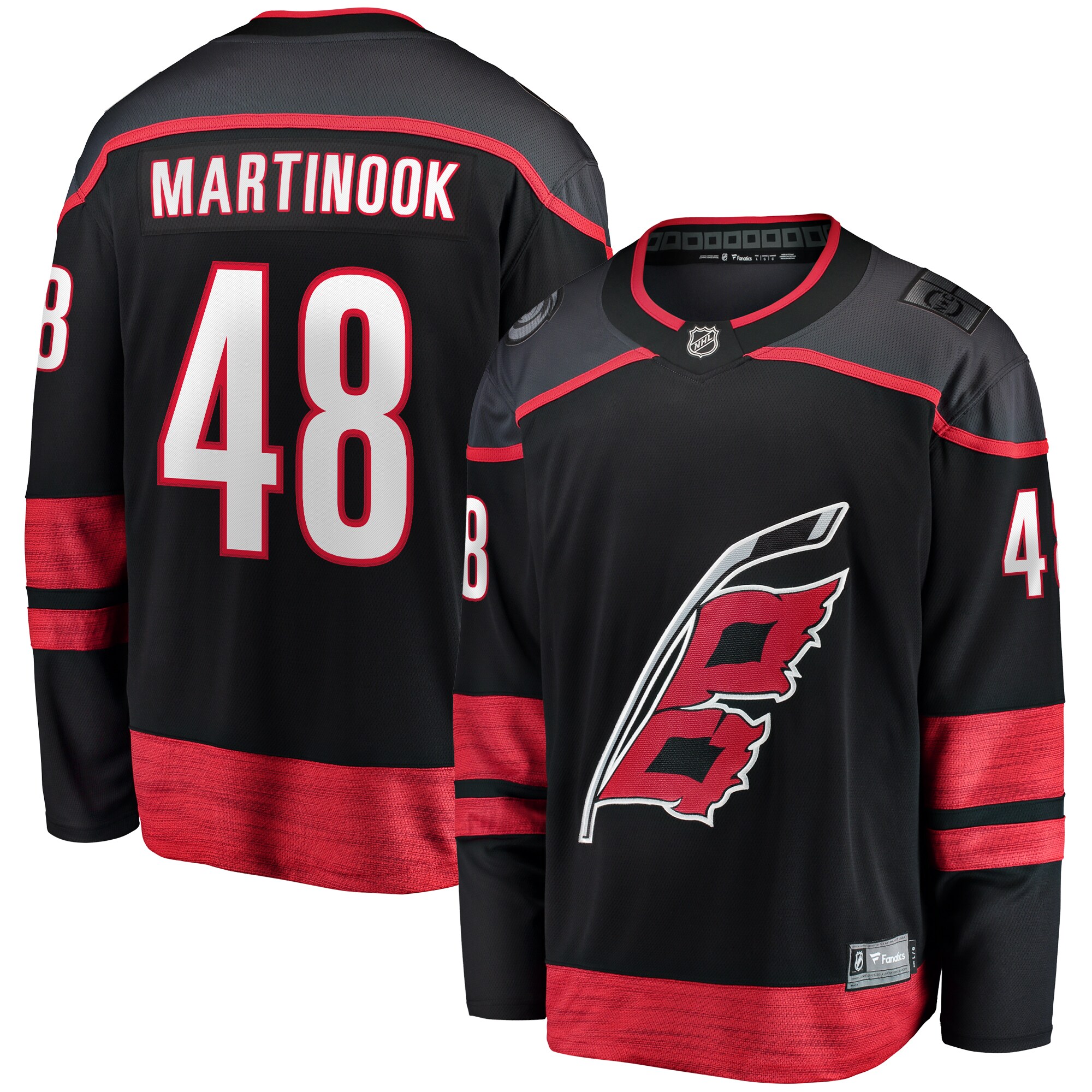 Men's Carolina Hurricanes Jordan Martinook Black Home Breakaway Jersey