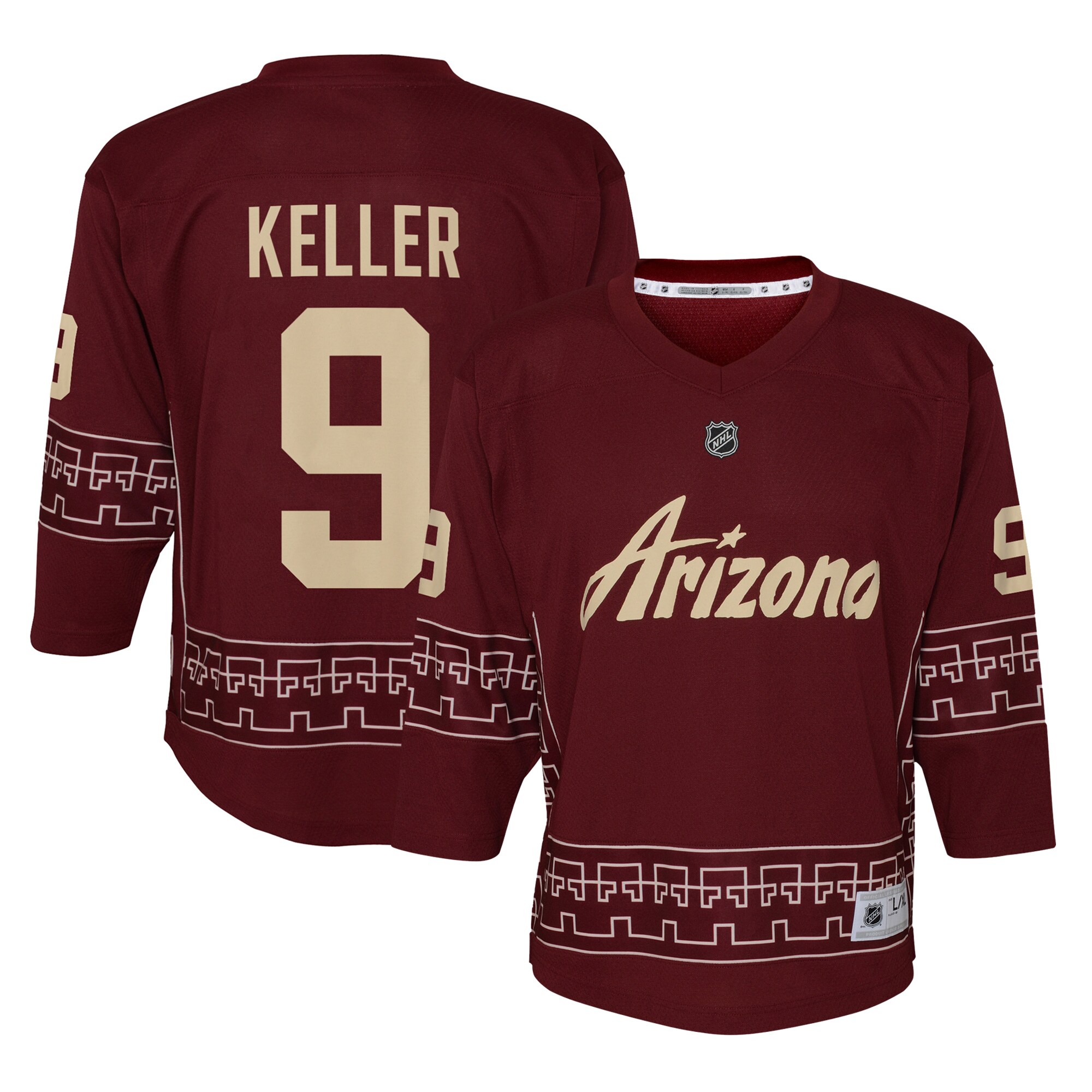 Youth Arizona Coyotes Clayton Keller Garnet Alternate 2022/23 Player Jersey