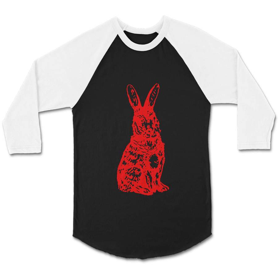 Marsala Rabbit Alice Eco Friendly Animal Cranberry CPY Unisex 3/4 Sleeve Baseball Tee T-Shirt