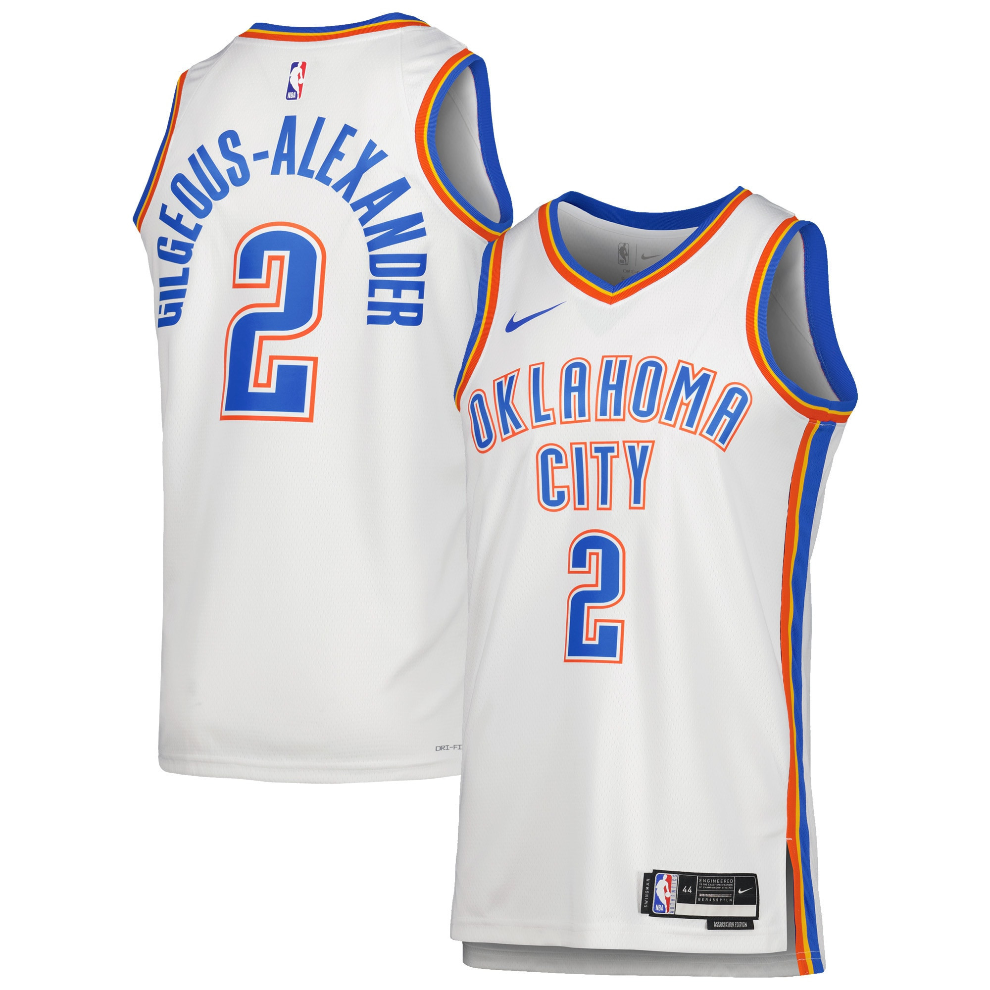 Shai Gilgeous-alexander Oklahoma City Thunder 2022/23 Swingman Jersey White – Association Edition NBA