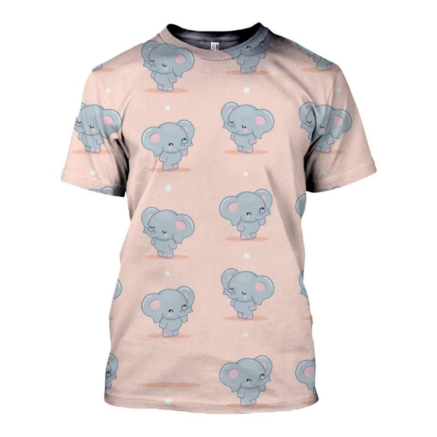 3D All Over Printed elephant T Shirt Hoodie 14124