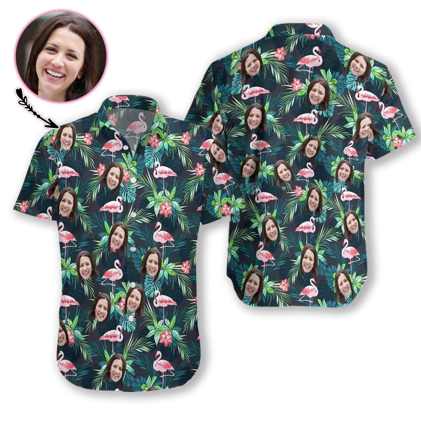 Shop From 1000 Unique Personalized Funny Custom Face Flamingo Hawaii Aloha Shirts Ha85468