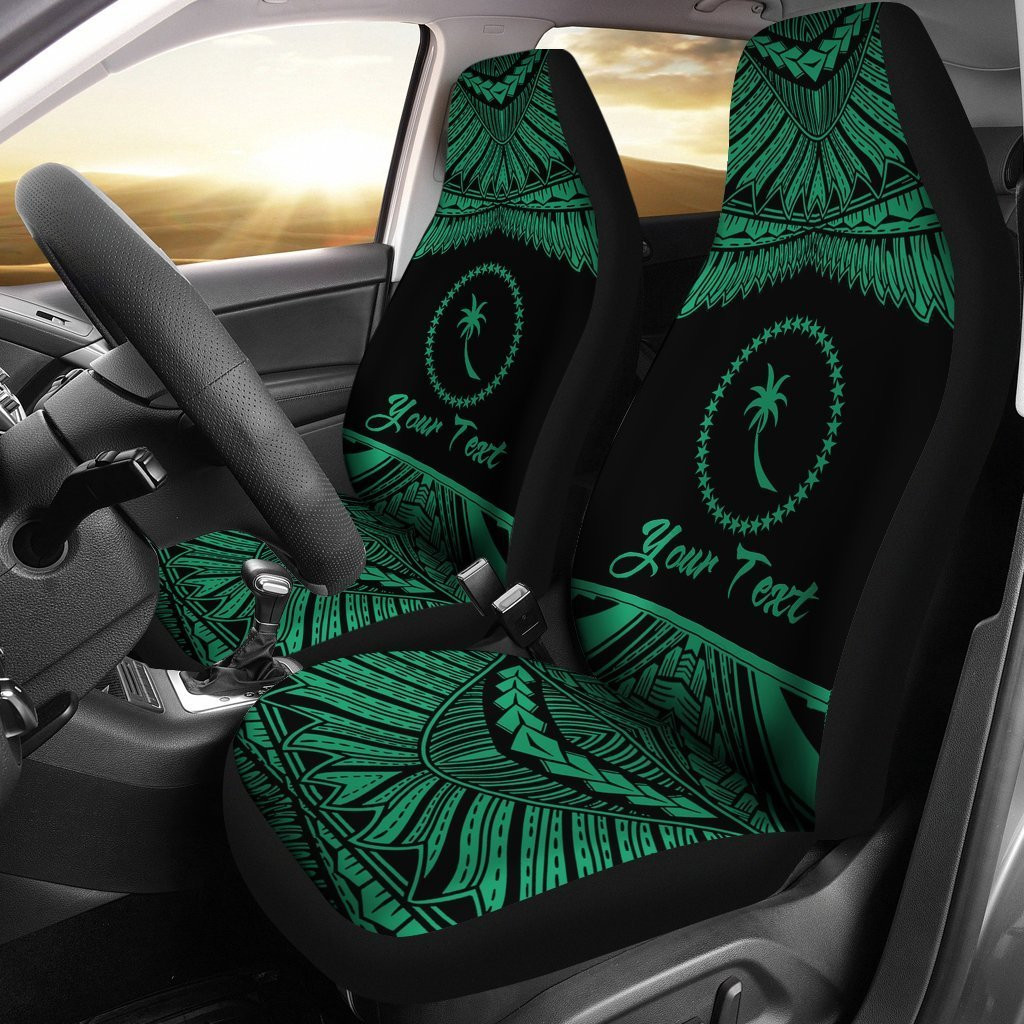 Chuuk Polynesian Pride Green Version Custom Name Car Seat Covers Hotle Fashion