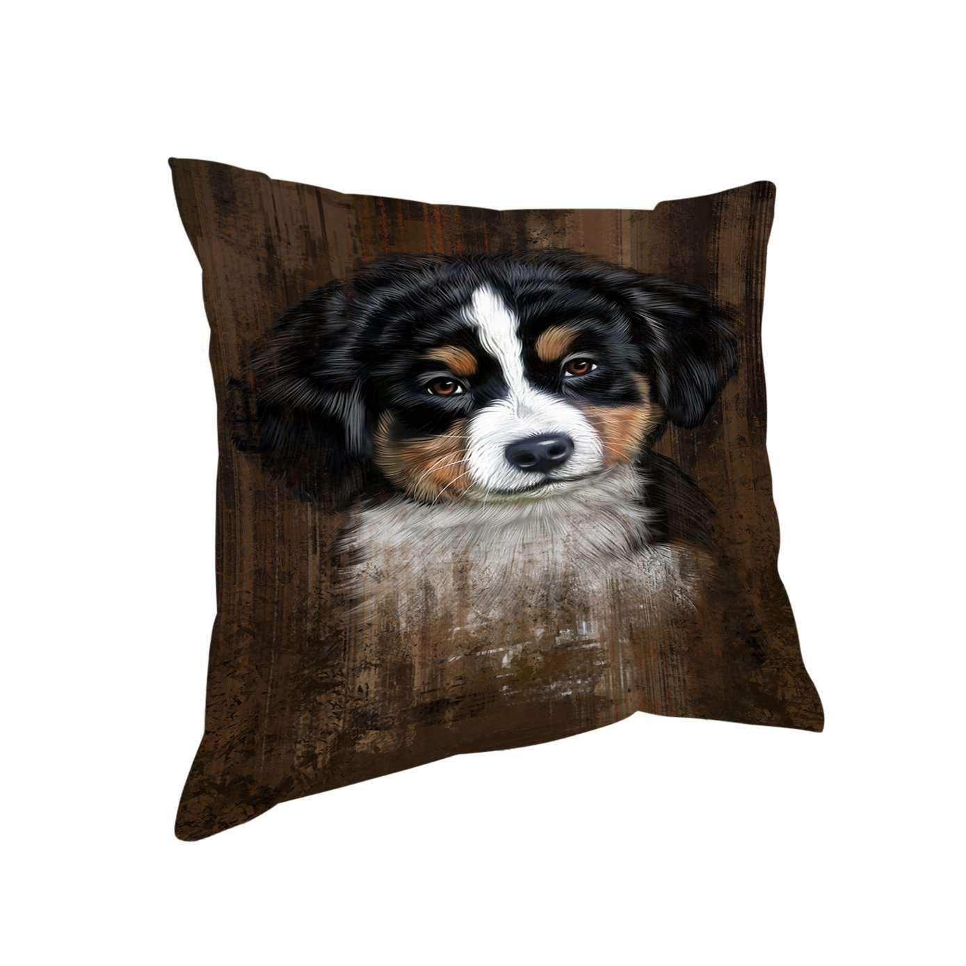 Rustic Bernese Mountain Puppy Pillow Pil48860