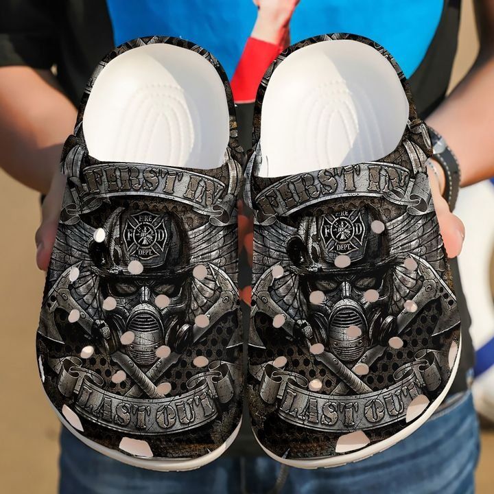 Firefighter Silver Pattern Sku 995 Crocs Crocband Clog Comfortable For Mens Womens Classic Clog Water Shoes