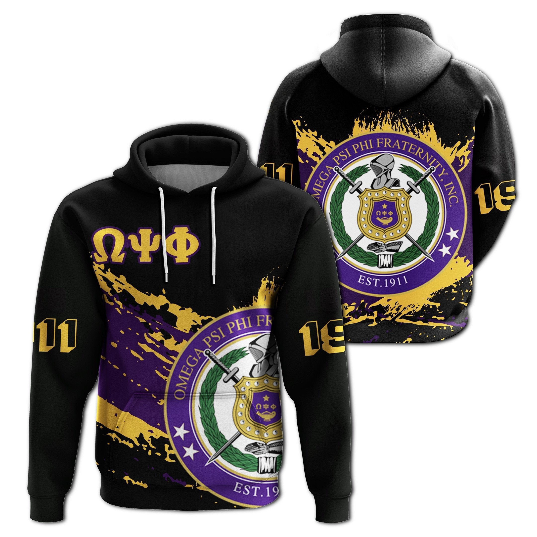 Fraternity Hoodie – Omega Psi Phi Pullover – Tip Style