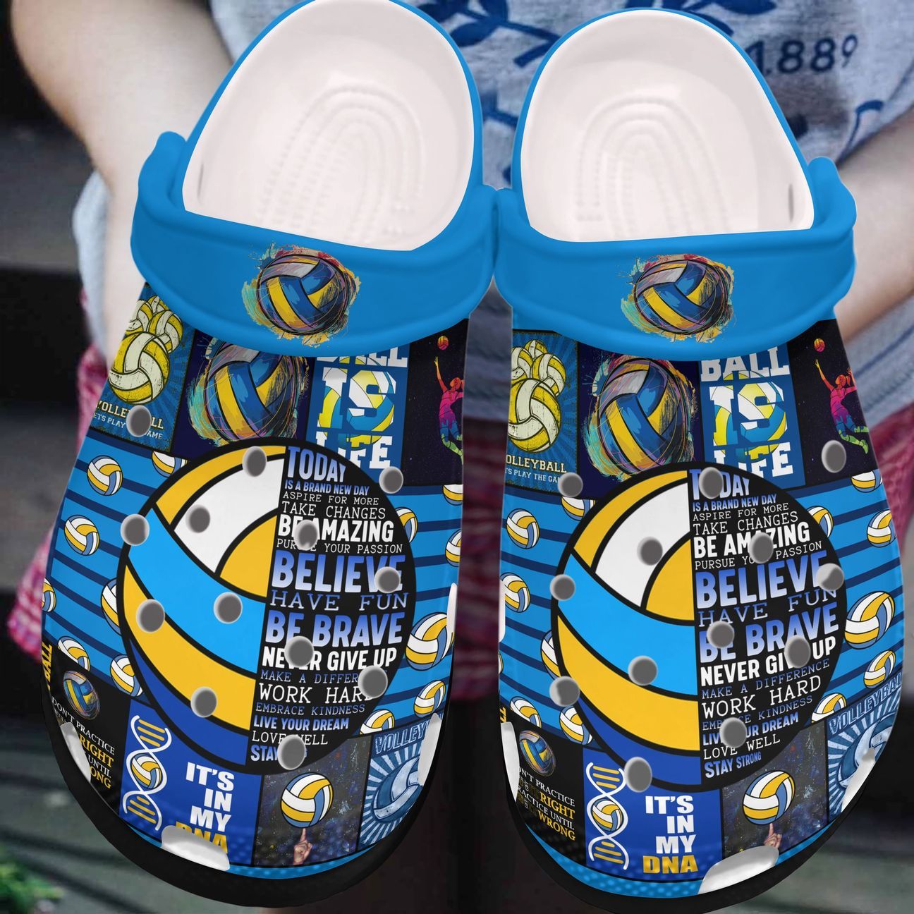 Volleyball Personalized Clog, Custom Name, Text, Color, Number Fashion Style For Women, Men, Kid, Print 3D Let’S Play The Ball