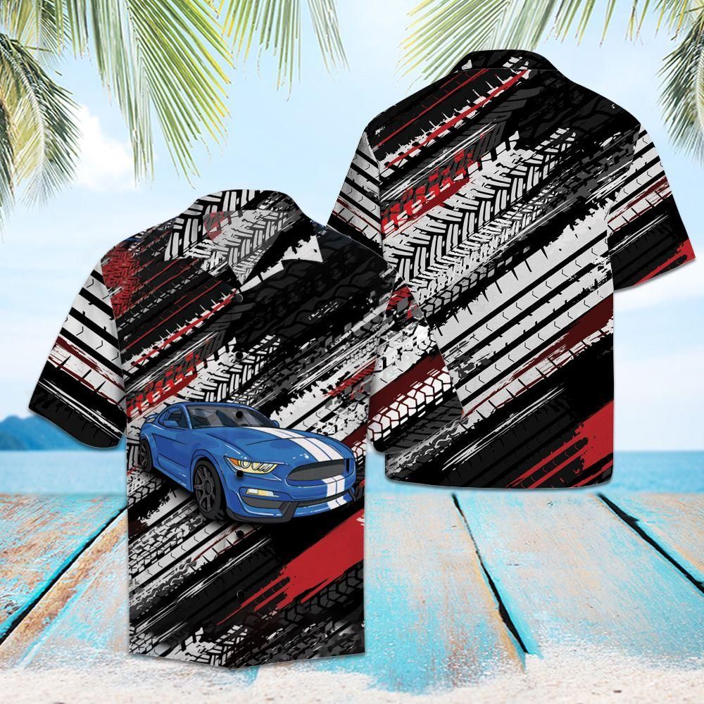 Amazing Blue Sports Car Aloha Hawaiian Shirt Colorful Short Sleeve Summer Beach Casual Shirt For Men And Women