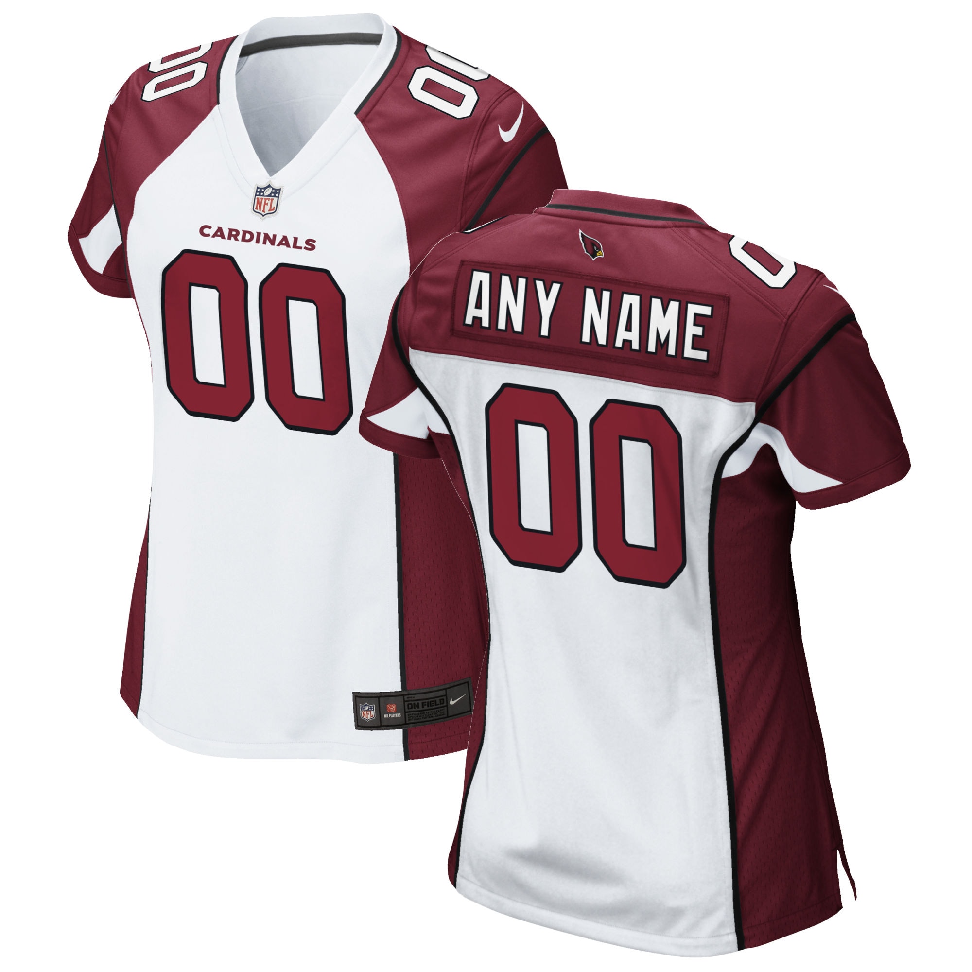 Women’s White Arizona Cardinals Custom Game Jersey